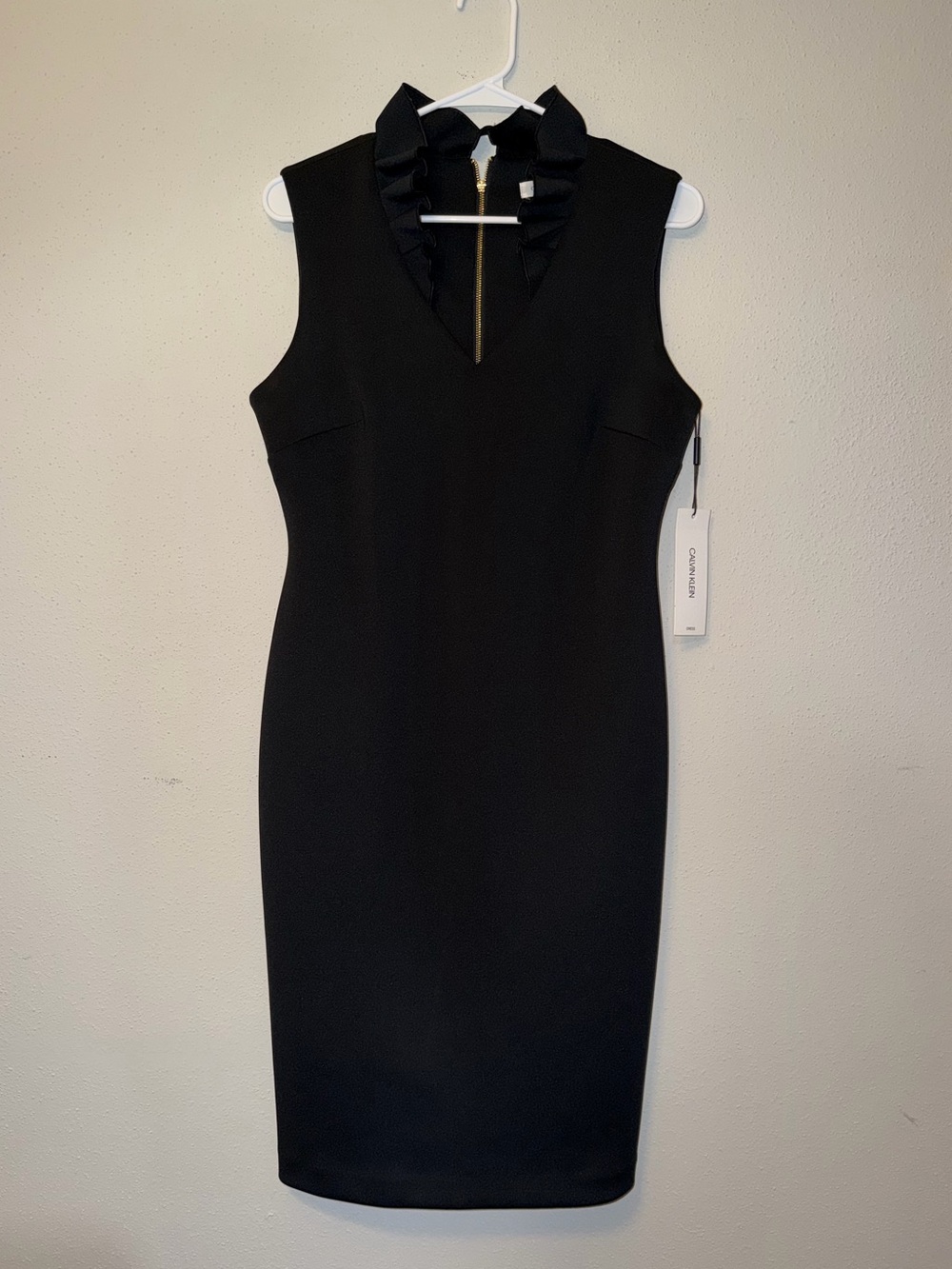 Calvin Klein Ruffle Neck Dress NWT - Picture 1 of 4